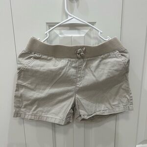 Khaki Stretch Waist Mid-Thigh Shorts